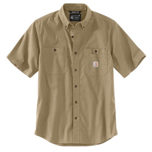 Carhartt Other - CARHARTT Rugged Flex Relaxed Fit Midweight Canvas Short-Sleeve Shirt | Large